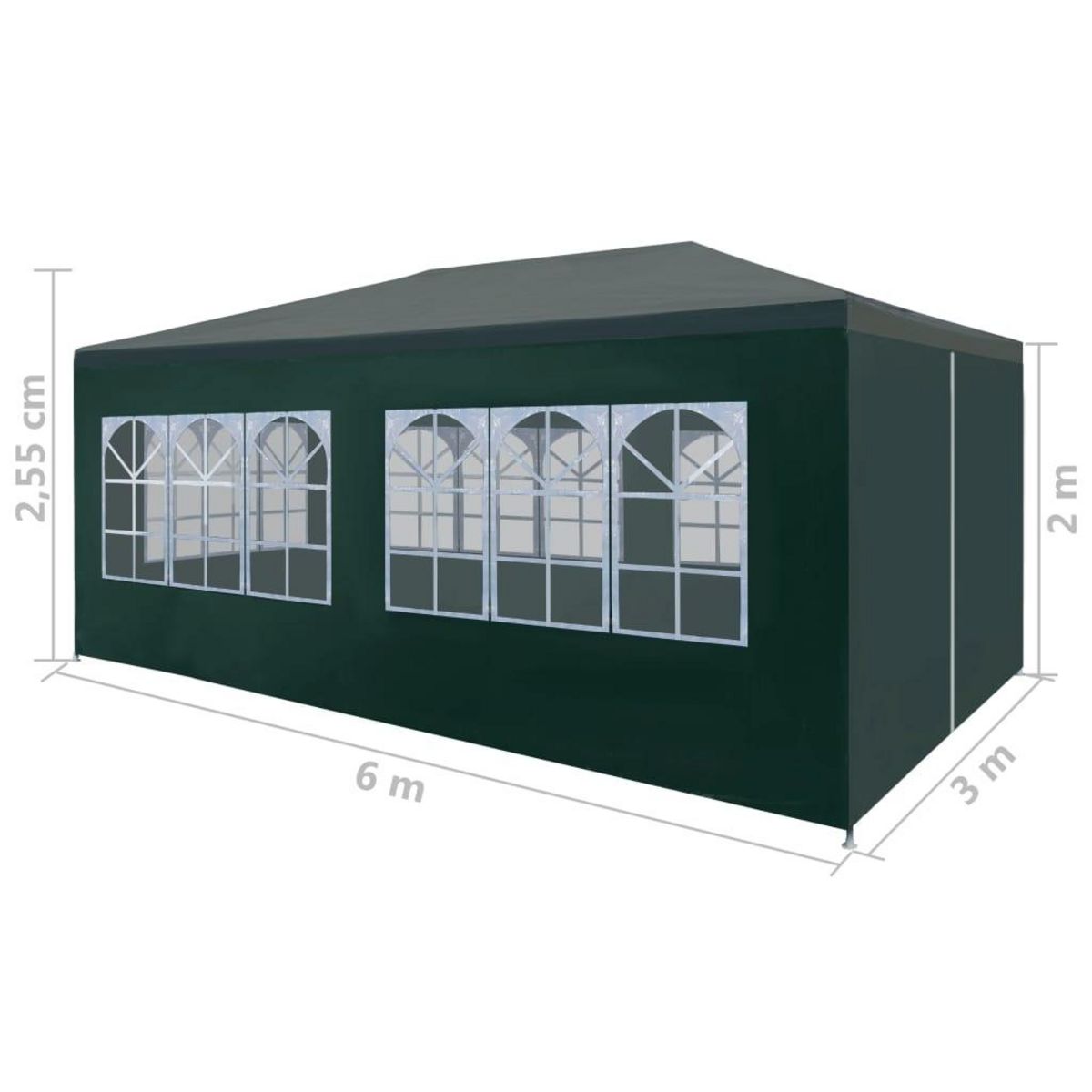 VIDAXL Tente de reception 3 x 6 m Vert