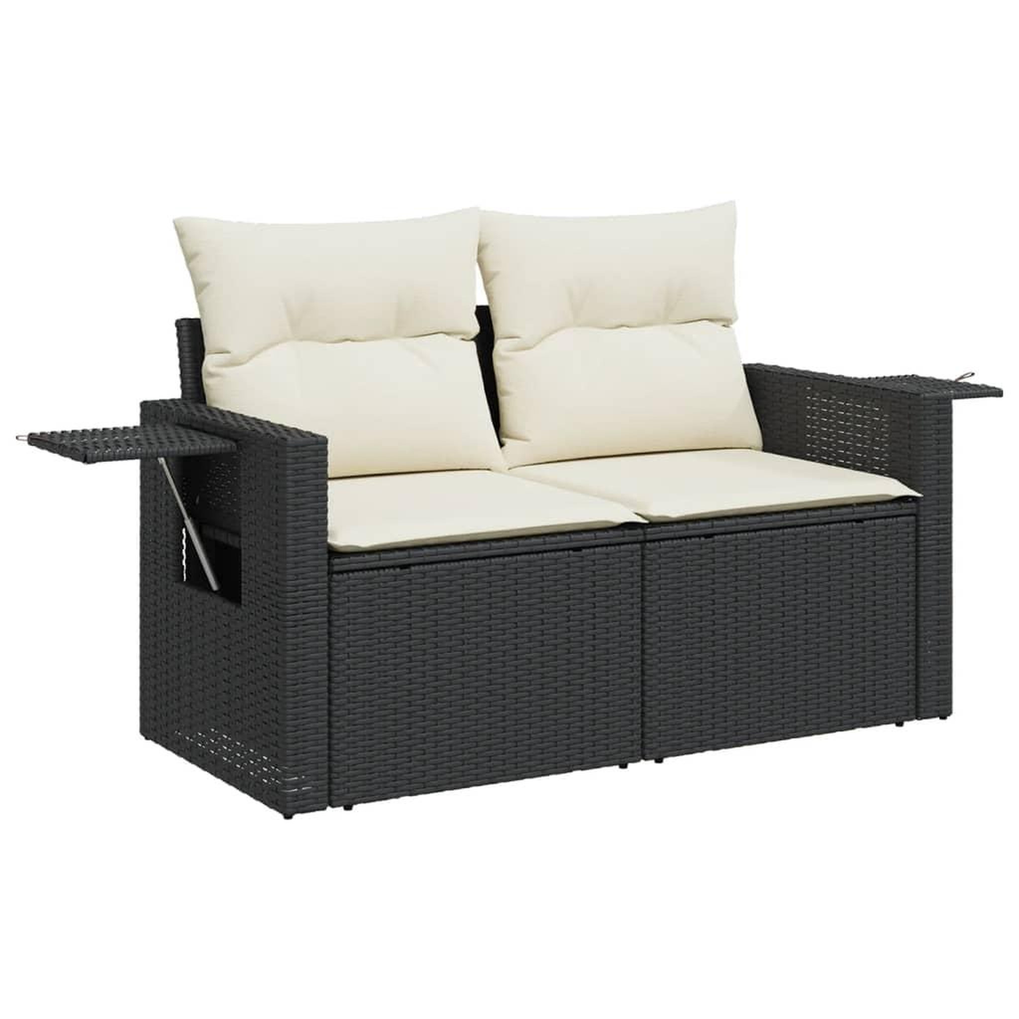 Voir la diapositive 3 : VIDAXL Salon de jardin 5 pcs avec coussins noir resine tressee
