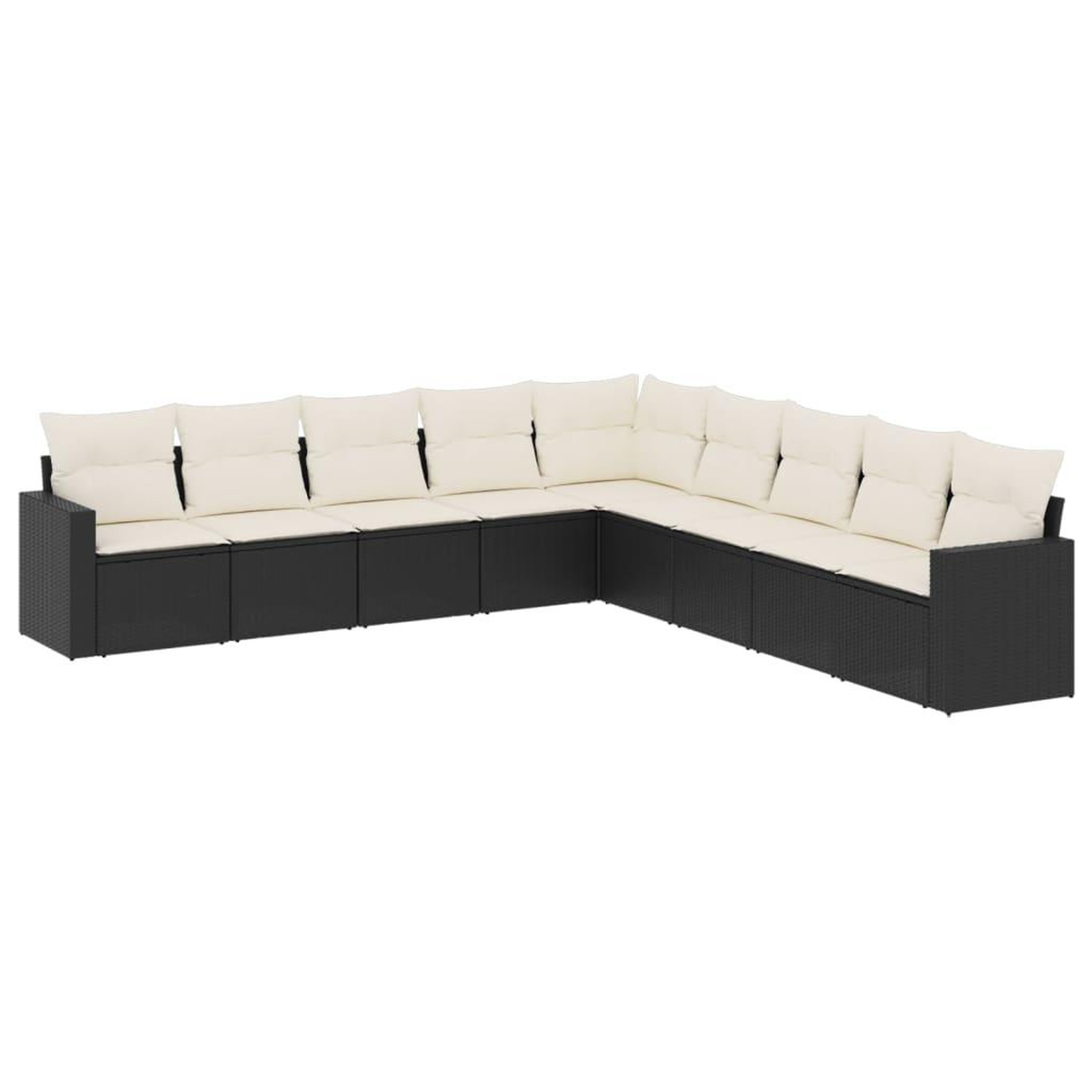 Voir la diapositive 2 : VIDAXL Salon de jardin 9 pcs avec coussins noir resine tressee
