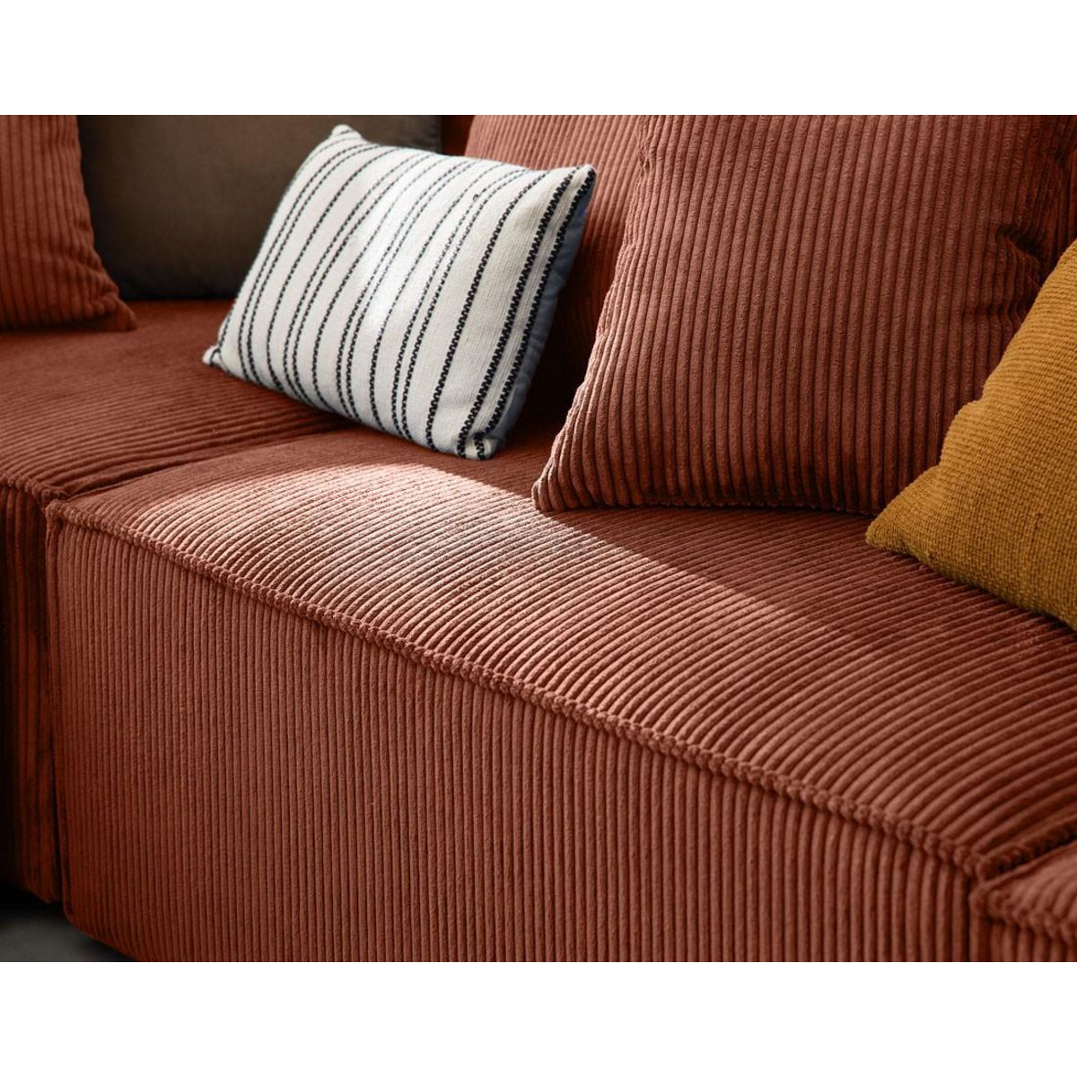 LISA DESIGN Colombine - canapé modulable panoramique - 7 places - en velours côtelé