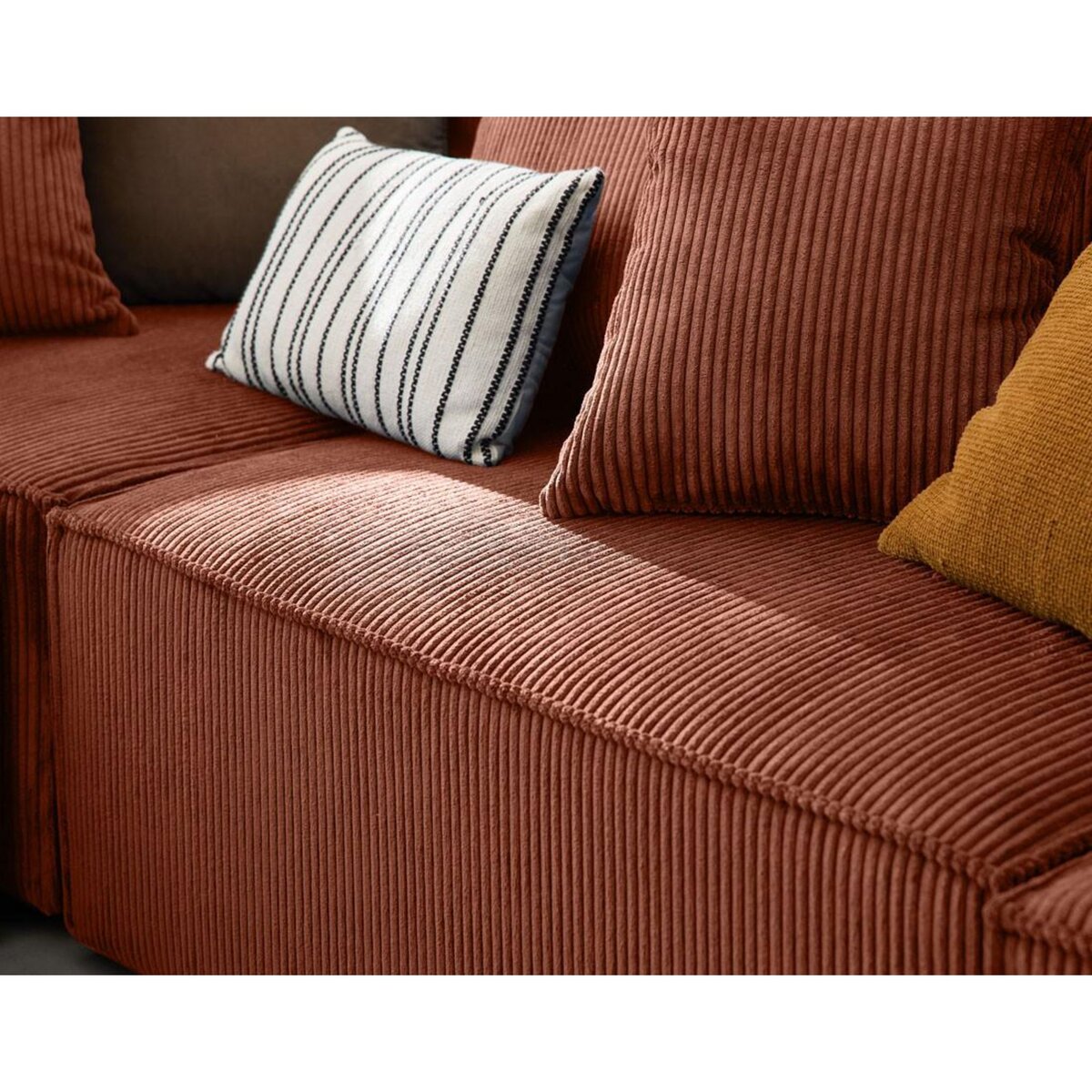 LISA DESIGN Colombine - canapé modulable panoramique - 7 places - en velours côtelé