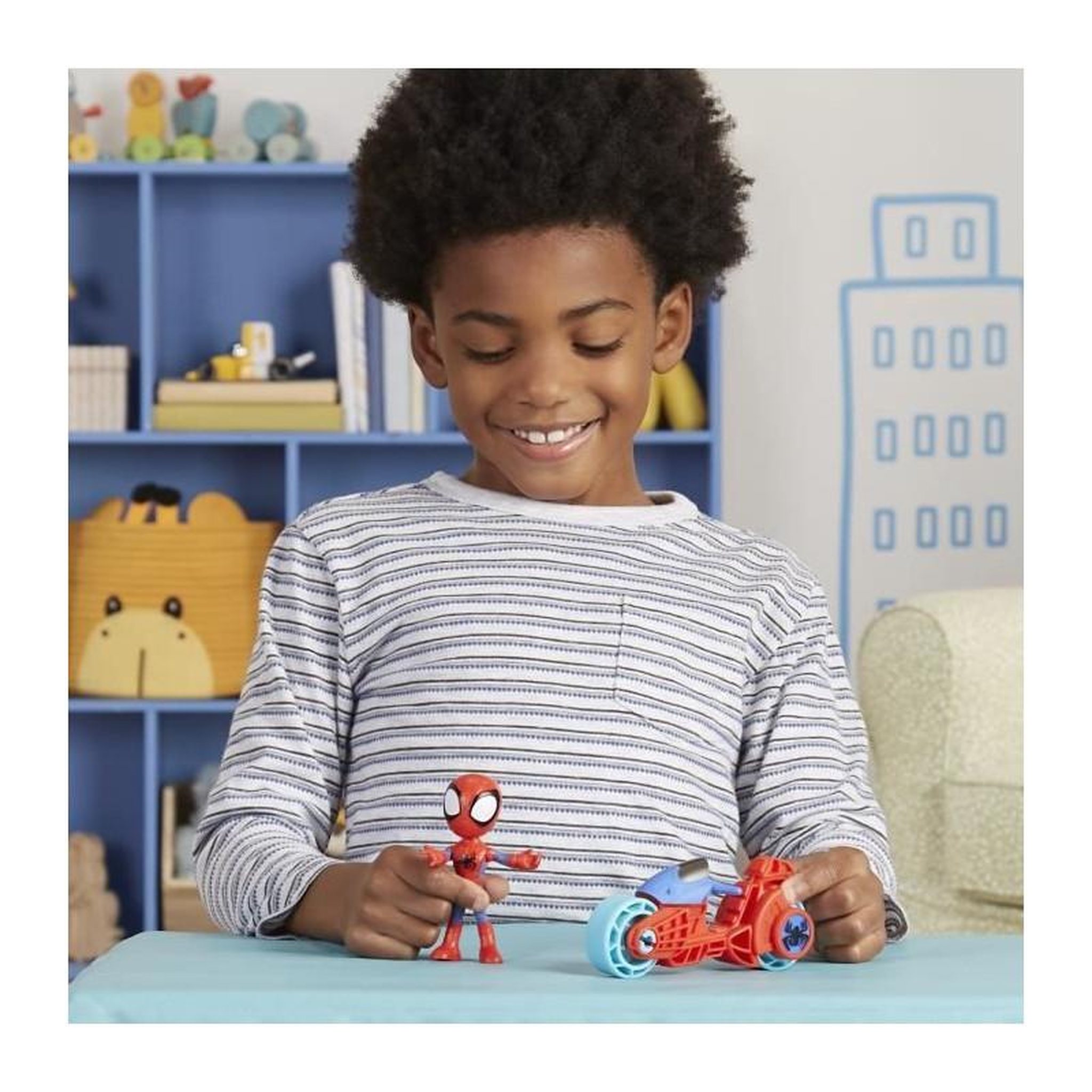 Voir la diapositive 4 : HASBRO Figurine Spidey avec moto, jouet préscolaire pour filles et garçons, Marvel Spidey et ses Amis Extraordinaires, a partir de 3