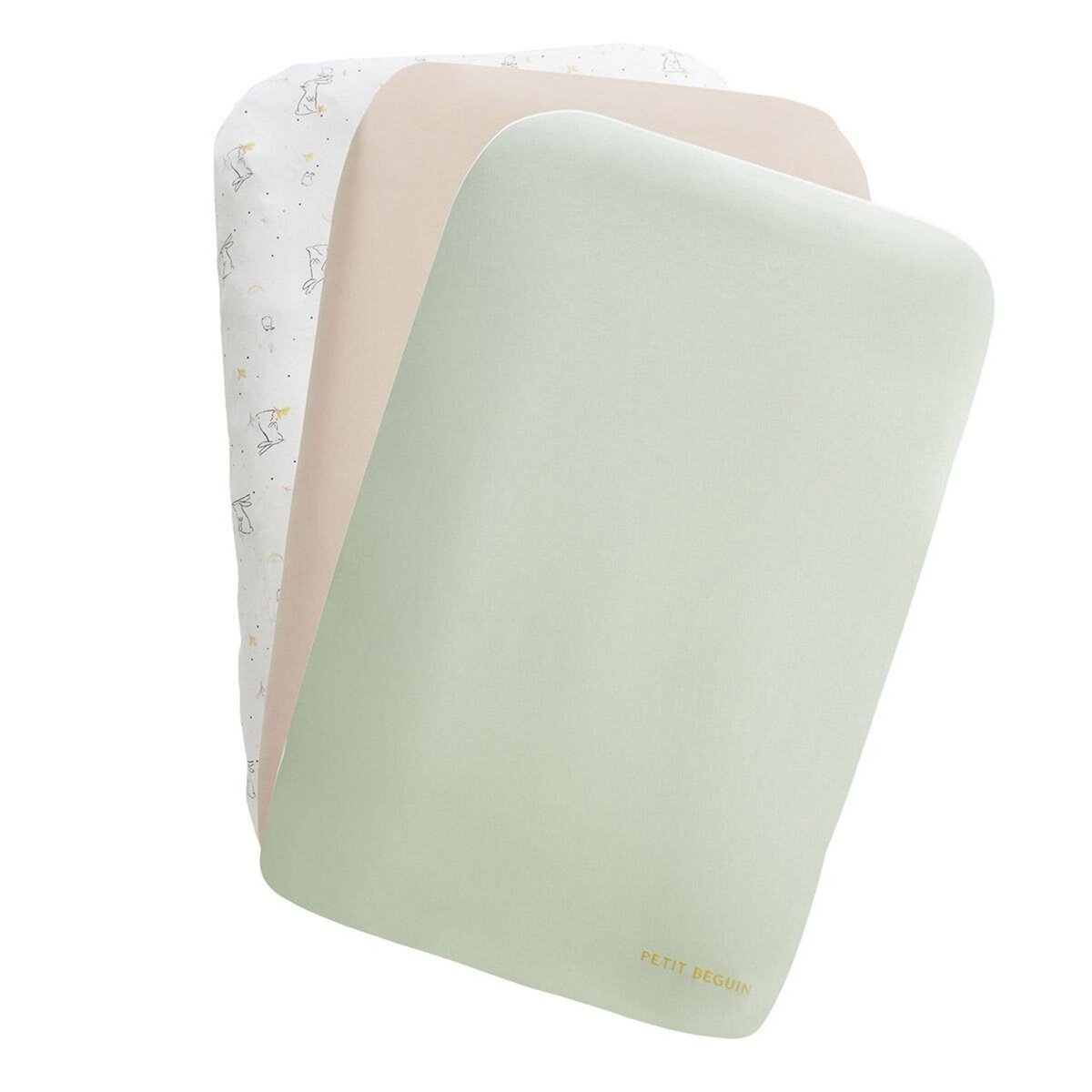Petit Béguin Lot de 3 housses de matelas à langer Hello Baby