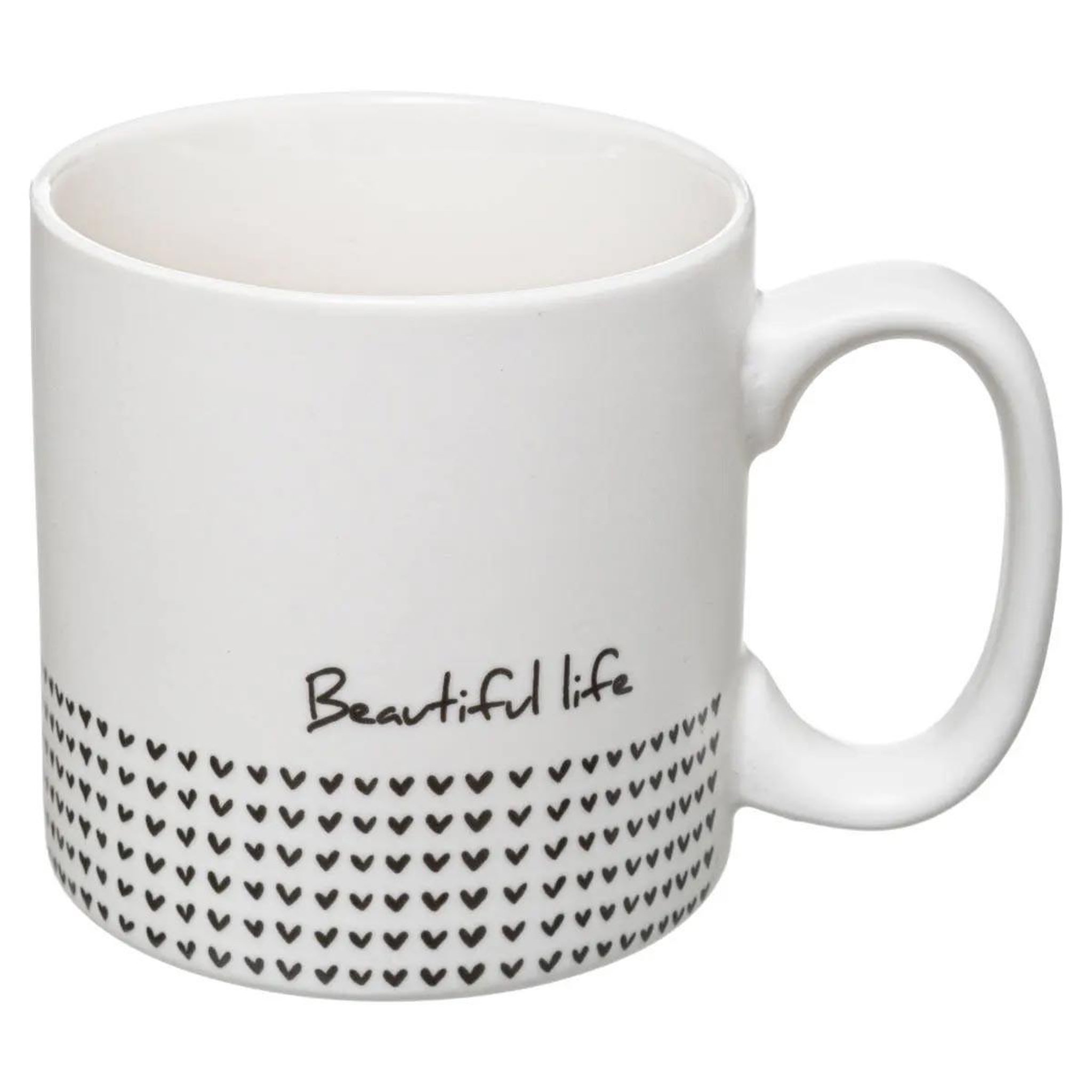 Voir la diapositive 5 : SECRET DE GOURMET Lot de 4 mugs & rack design  life  24cl blanc