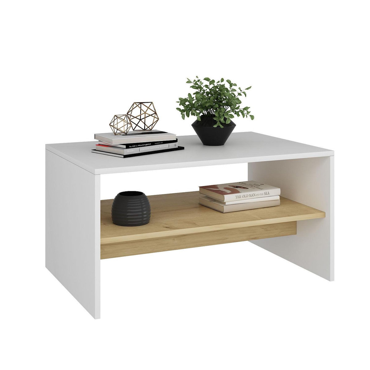Habitat et Jardin Table basse en bois  Apollon  - 90 x 45 x 46 cm - Blanc