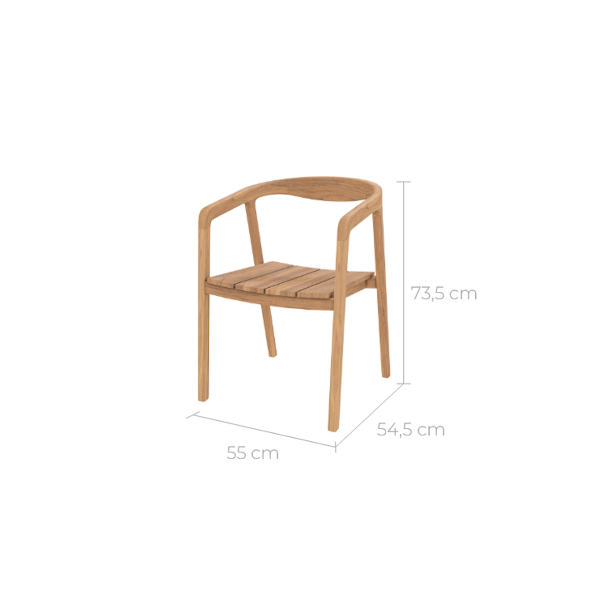 Rendez vous déco Chaise de jardin en bois de teck massif-Kora