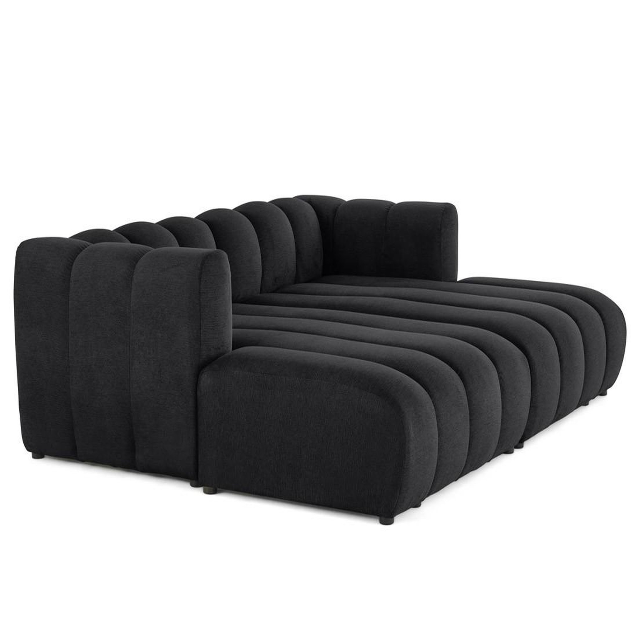 Voir la diapositive 2 : BEST MOBILIER Debbie - canapé modulable droit 3 places avec double méridienne - assise profonde - en tissu texturé