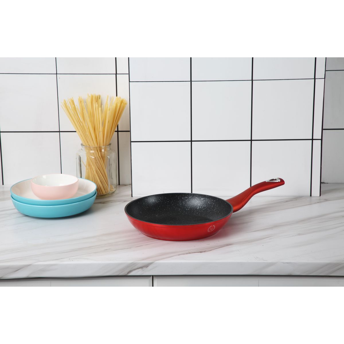 NAPOLEON Poêle induction rouge métallique 24 cm