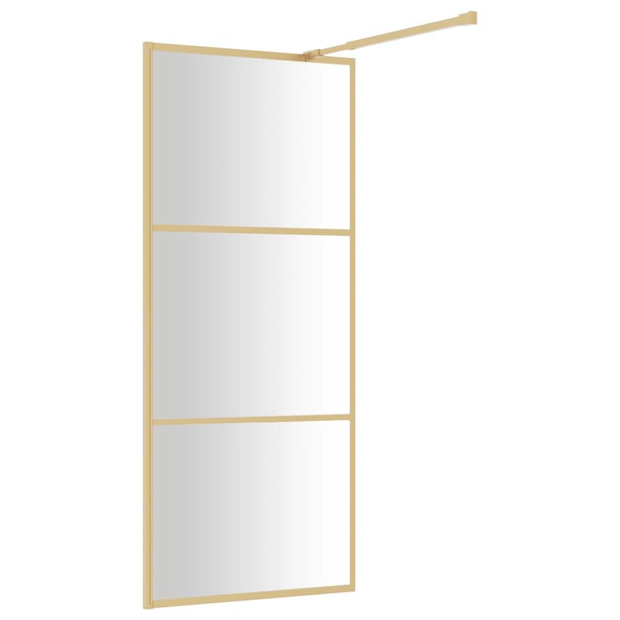 Voir la diapositive 5 : VIDAXL Paroi de douche avec verre ESG transparent dore 80x195 cm