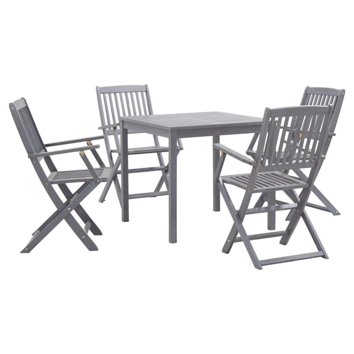 VIDAXL Ensemble a manger de jardin 5 pcs Bois d'acacia massif Gris