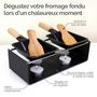 Voir la diapositive 4 : LINXOR Appareil à raclette à la bougie en métal, spatules et bougies incluses - 2 personnes