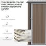 Voir la diapositive 4 : OUTSUNNY Abri de jardin - remise pour outils - cabanon porte verrouillable - dim. 142L x 84l x 189H cm - tôle d'acier marron blanc