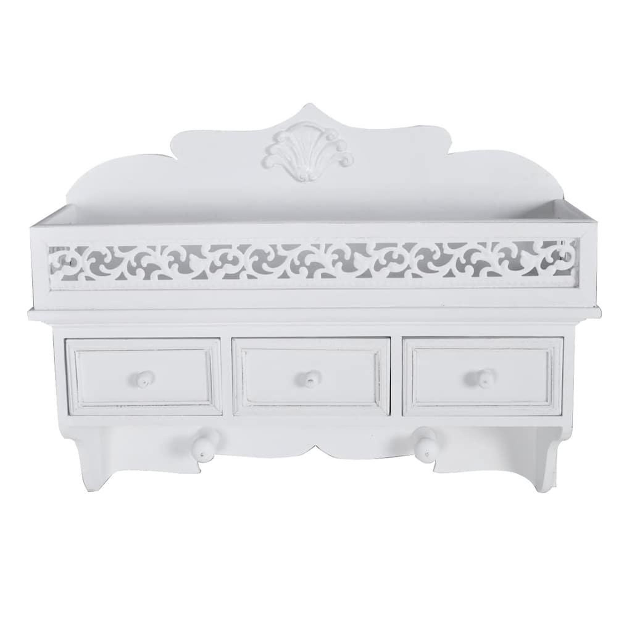 VIDAXL Etagere murale avec 3 tiroirs 2 crochets