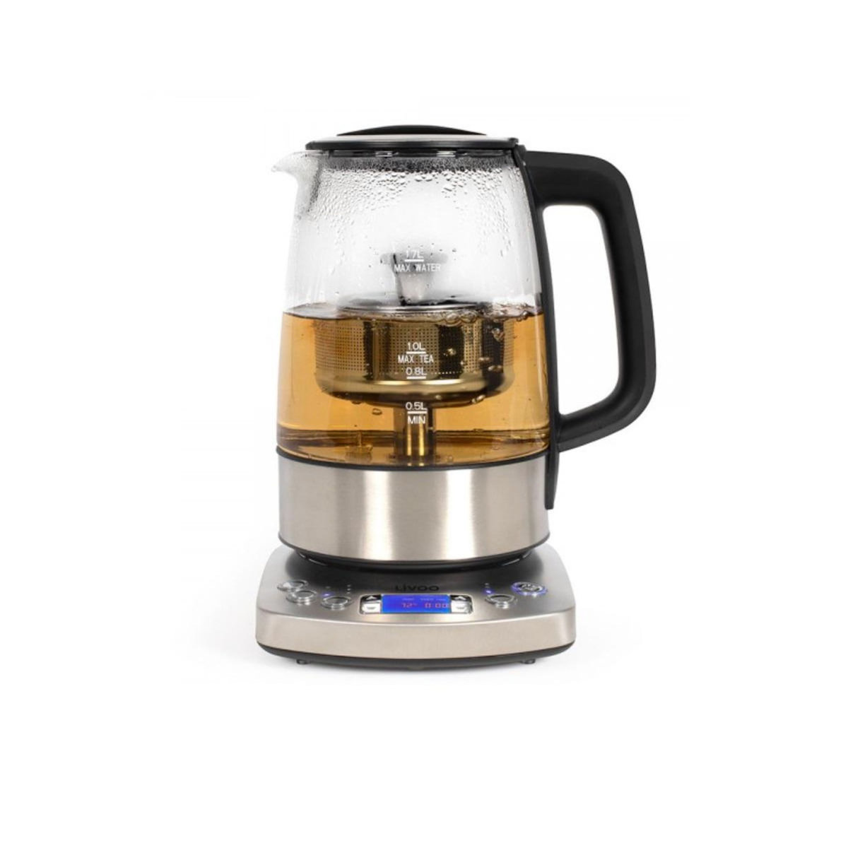 LIVOO Bouilloire sans fil 1.7l 2000w verre/gris - DOD209