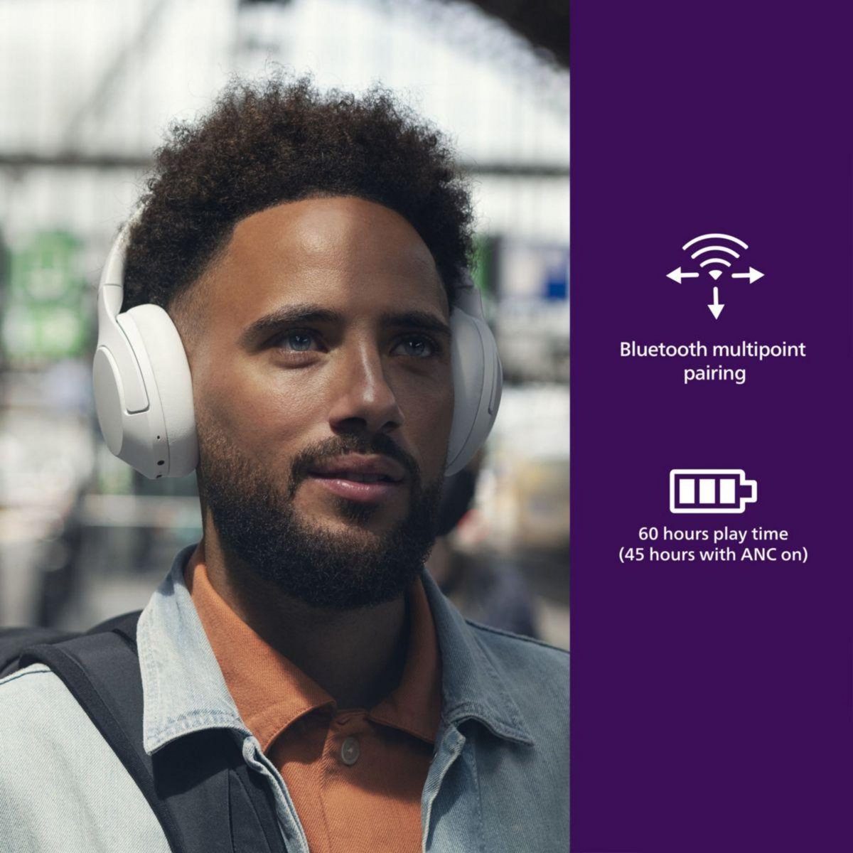 Philips Casque TAH8506WT Blanc