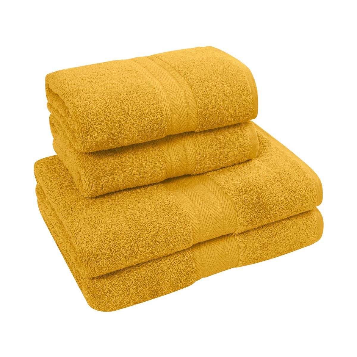 Sensei Maison Ensemble de bain 4 pièces (2 draps de bain + 2 serviettes de toilette) LUXURY