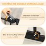Voir la diapositive 3 : PAWHUT Barrière de sécurité chien H.104 cm - porte double verrouillage - sans perçage - acier noir