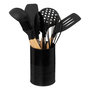 Voir la diapositive 1 : FIVE Lot de 7 Ustensiles avec Pot  Acacia  30cm Noir