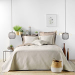 Paris Prix Couvre-Lit & 2 Housses de Coussin  Romane  240x260cm Naturel