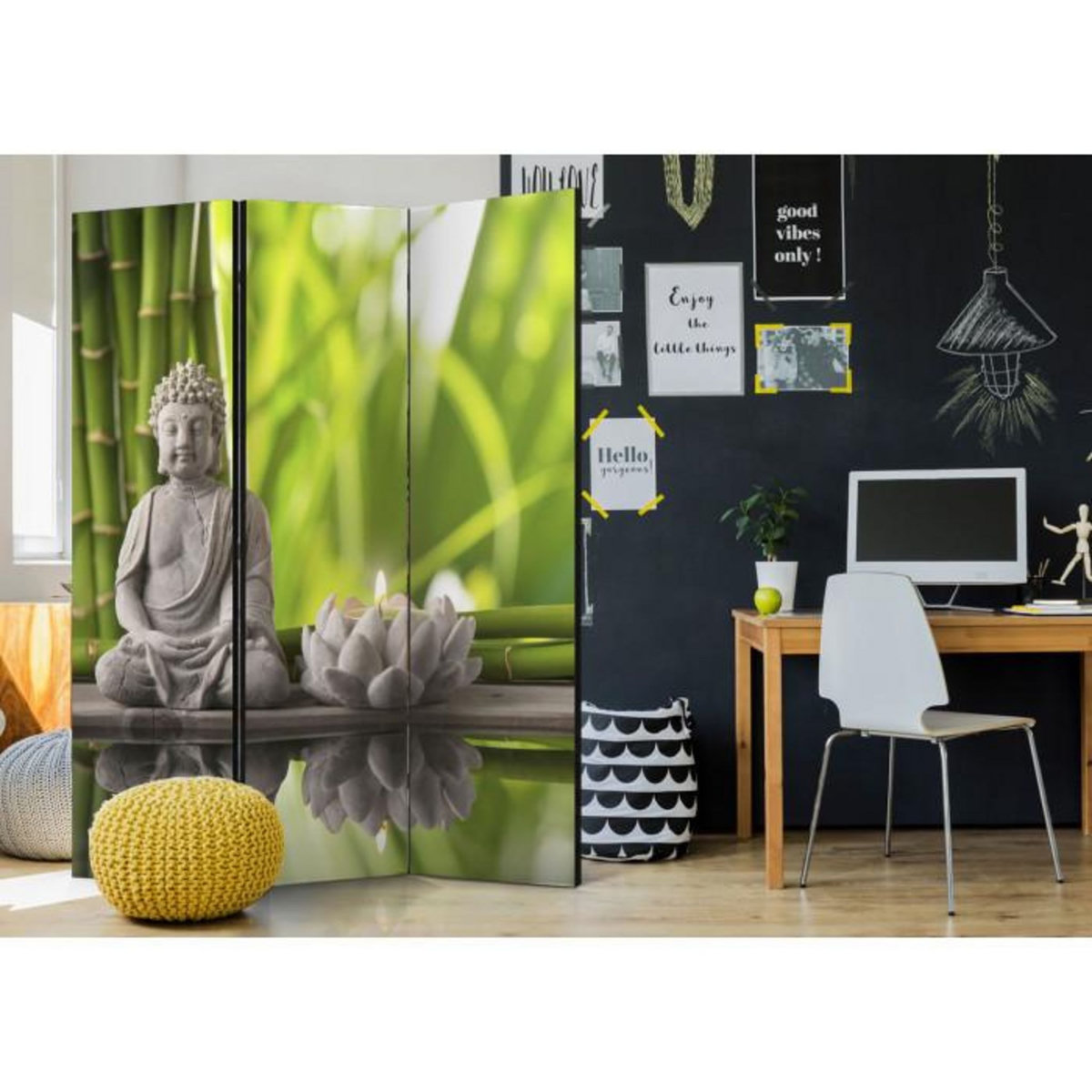 Paris Prix Paravent 3 Volets  Meditation  135x172cm