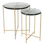 Voir la diapositive 1 : Paris Prix Lot de 2 Tables Gigognes  Obi  58cm Transparent & Or