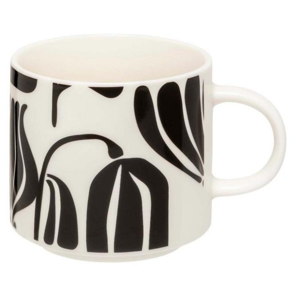 SECRET DE GOURMET Lot de 4 Mugs sur Rack  Twisted Lime  23cl Noir & Blanc