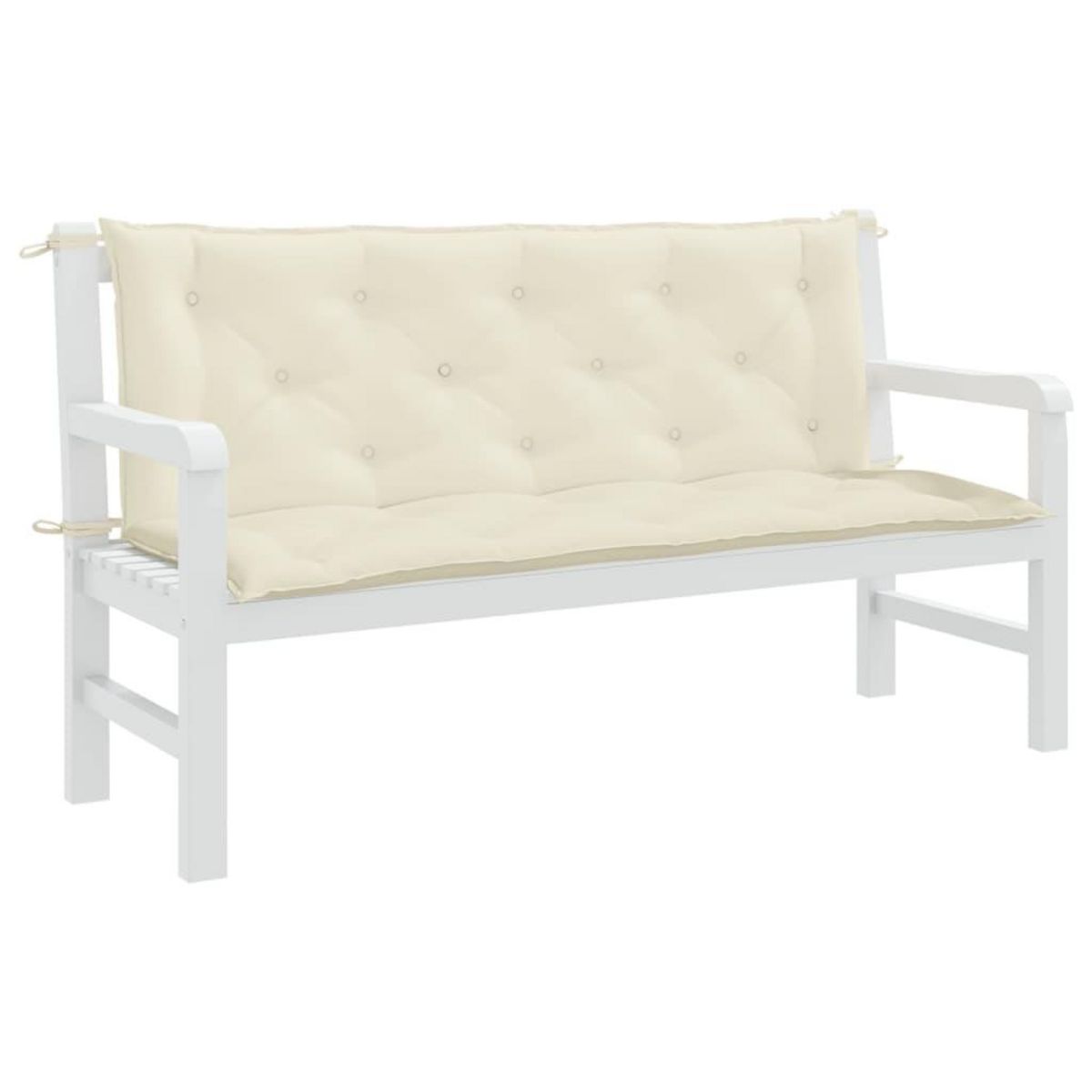 VIDAXL Coussin de banc de jardin blanc creme tissu oxford