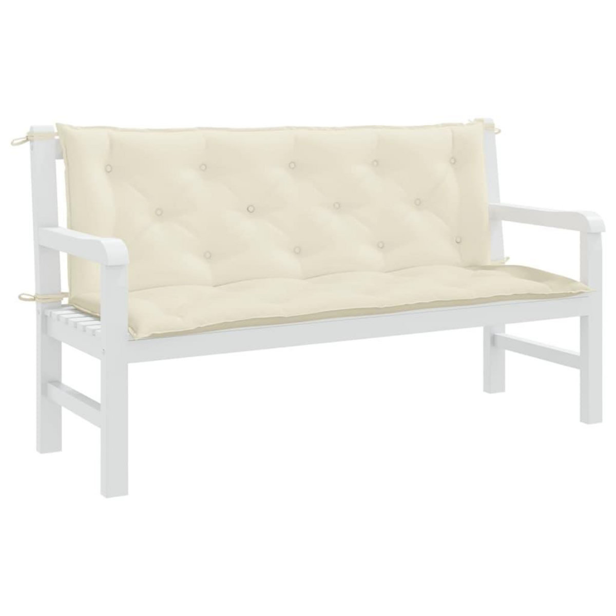 VIDAXL Coussin de banc de jardin blanc creme tissu oxford