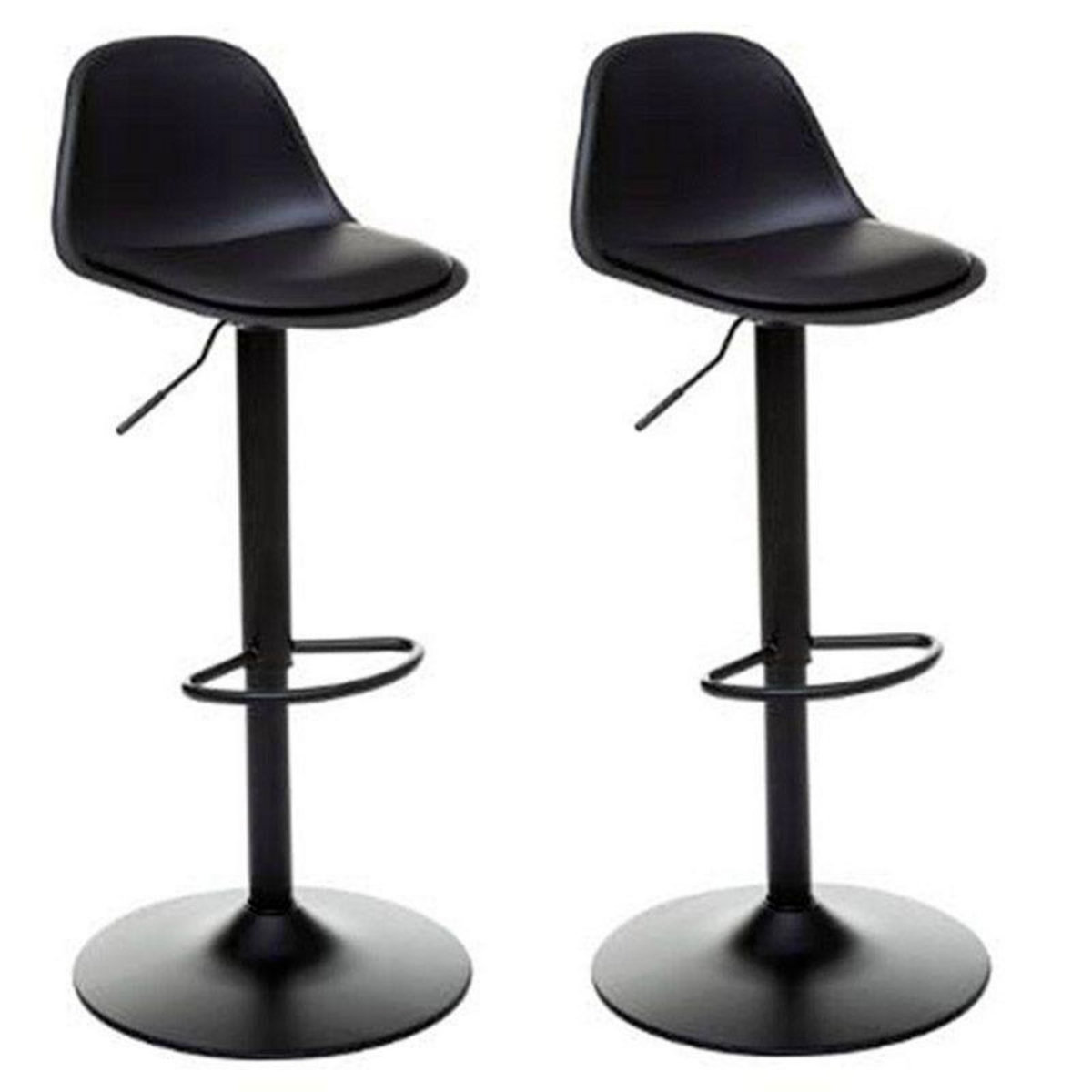  Lot de 2 Chaises de Bar Design  Aiko  103cm Noir