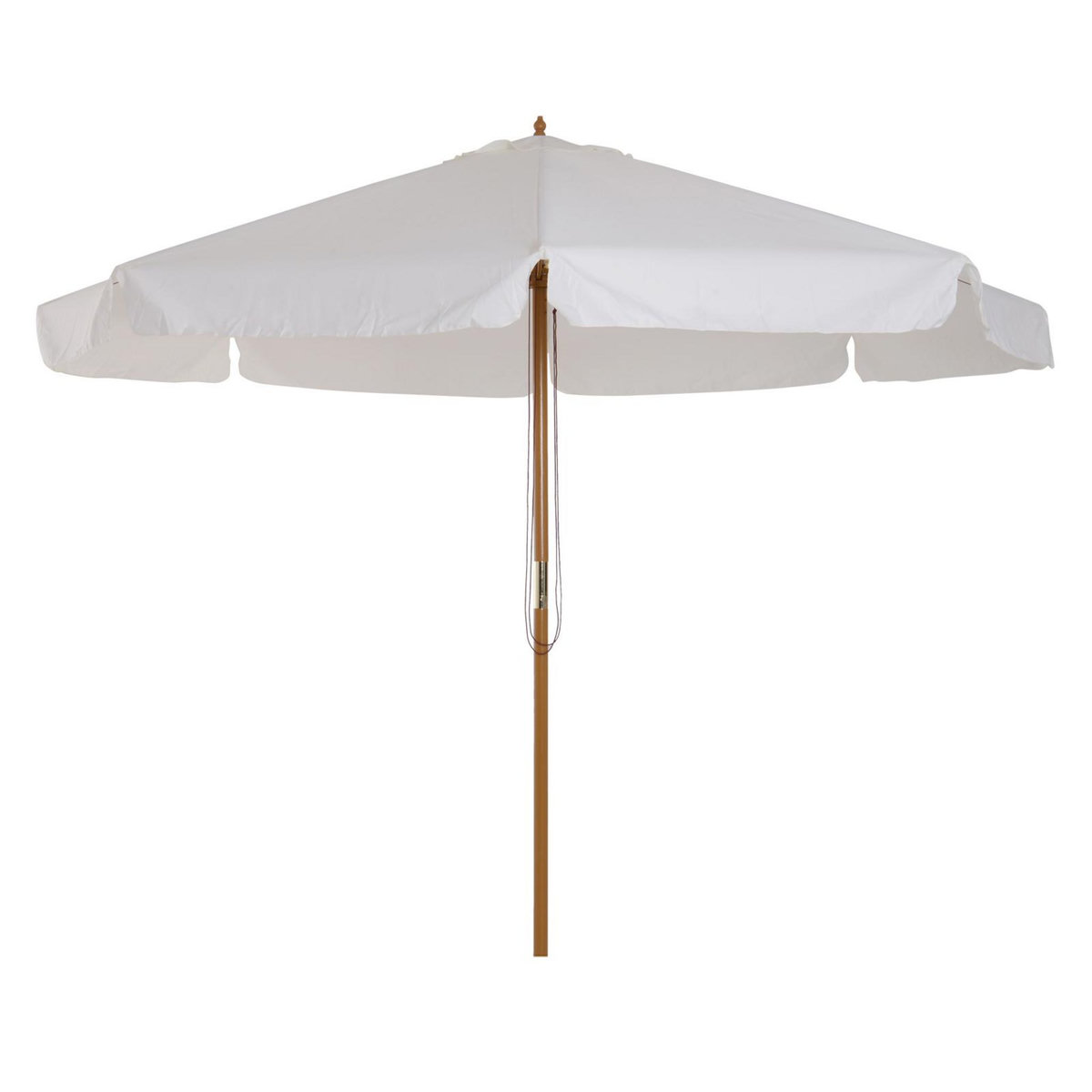 OUTSUNNY Parasol droit rond grande taille de jardin Ø 3,25 x 2,5H m bois de bambou polyester crème