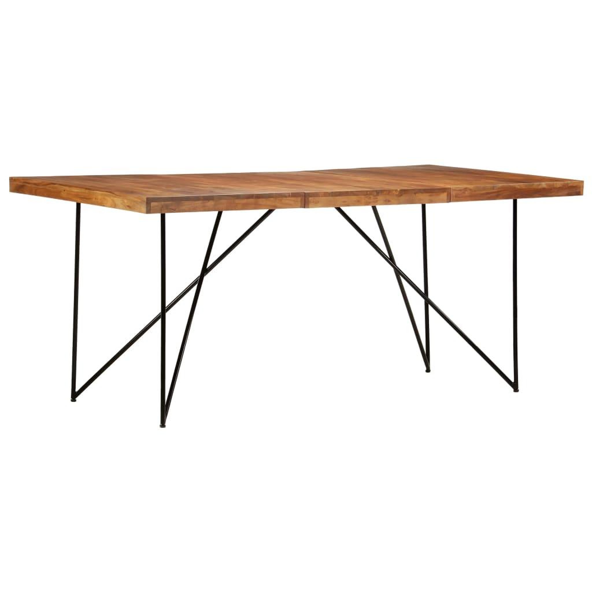 Voir la diapositive 1 : VIDAXL Table a manger 180x90x76 cm Bois d'acacia massif