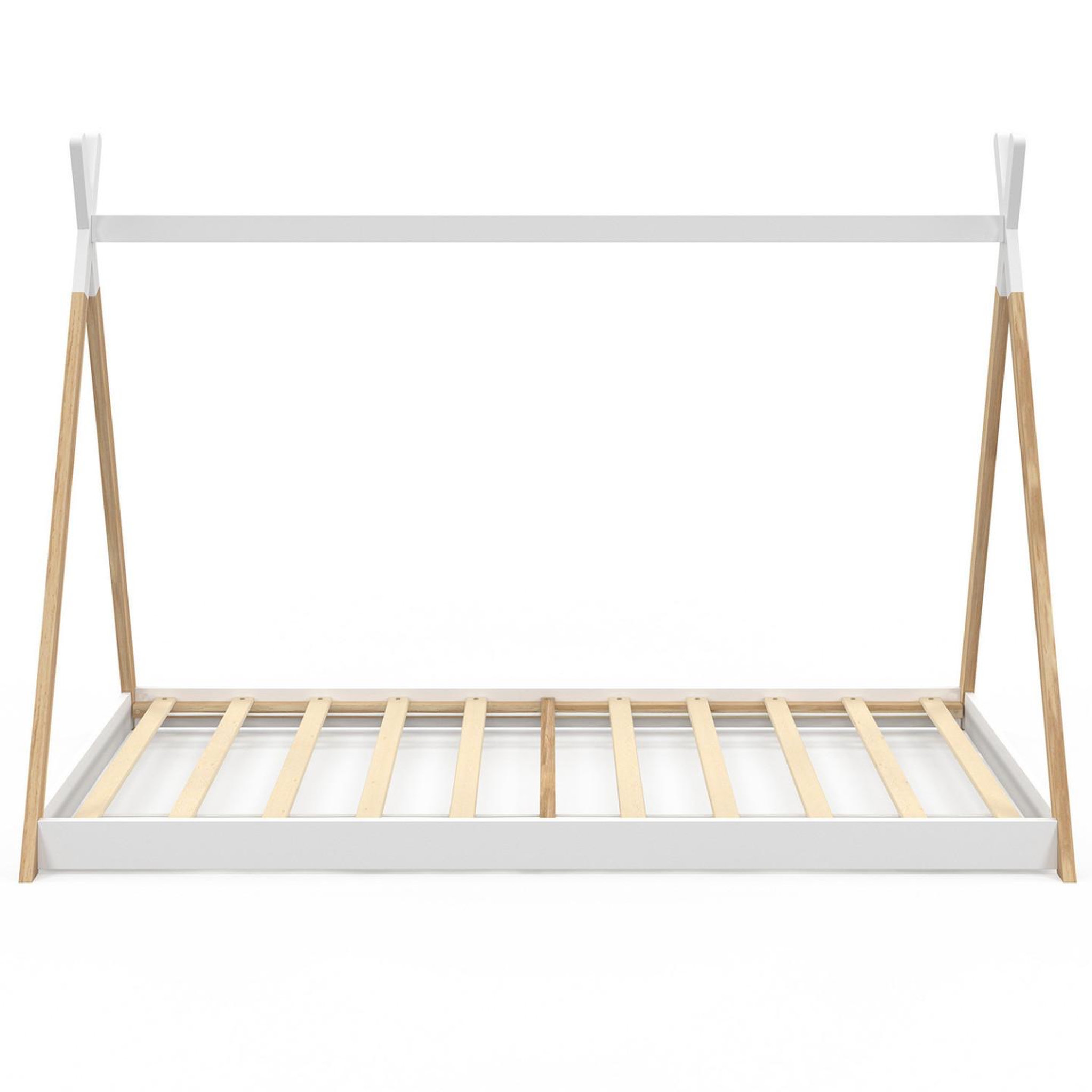 Voir la diapositive 3 : ID MARKET Lit tipi enfant 90 x 190 cm come avec sommier bois et blanc