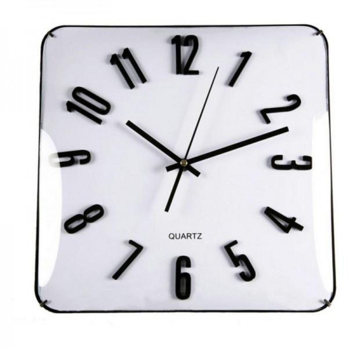 MARKET24 Horloge Murale Blanc Verre (31 x 5,5 x 31 cm)