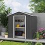 Voir la diapositive 2 : OUTSUNNY Abri de jardin - remise pour outils - cabanon porte verrouillable - dim. 194L x 110l x 184H cm - tôle d'acier anthracite