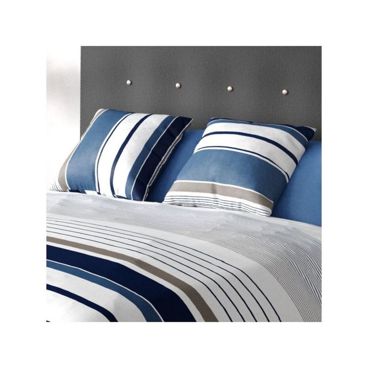 ATELIER DU COTON Housse de couette 240x220 BELIZE + 2 taies coton 57 fils