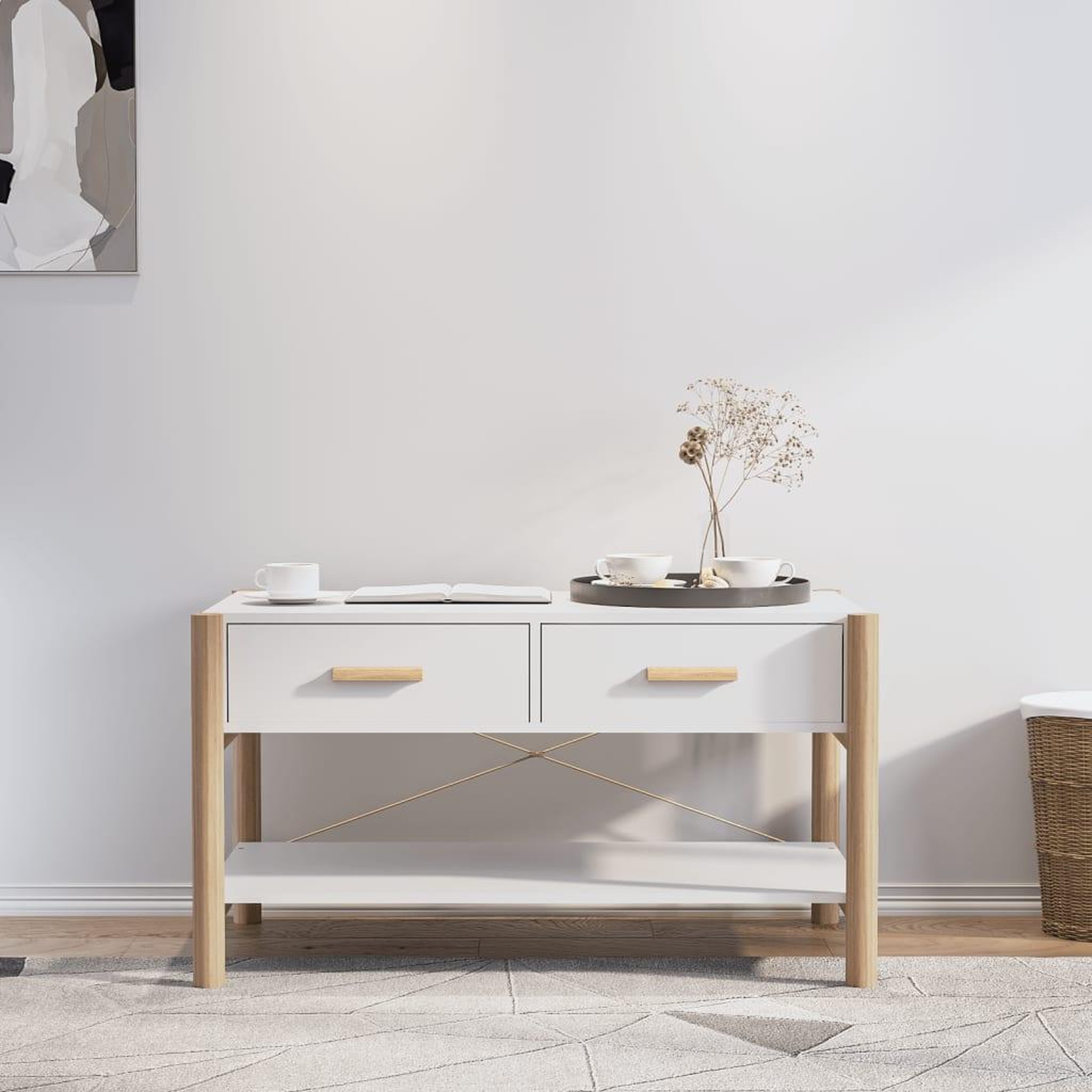Voir la diapositive 1 : VIDAXL Table basse Blanc 82x48x45 cm Bois d'ingenierie
