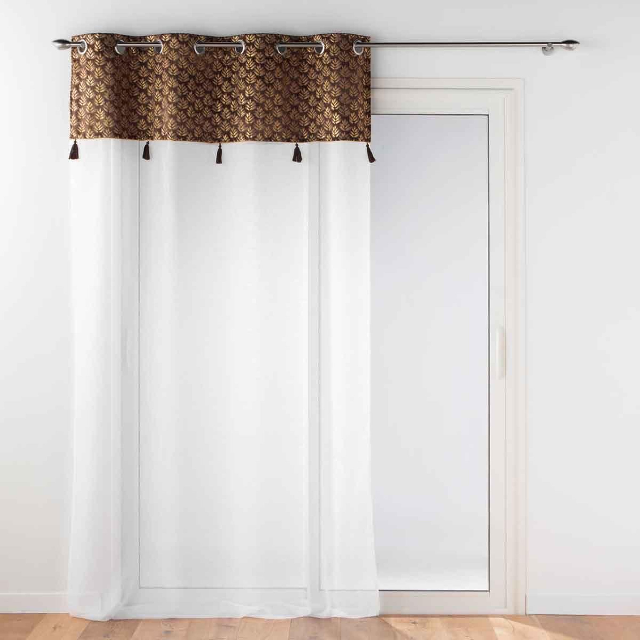 Douceur d'Intérieur Rideau voilage à œillets  evie  140x280cm chocolat