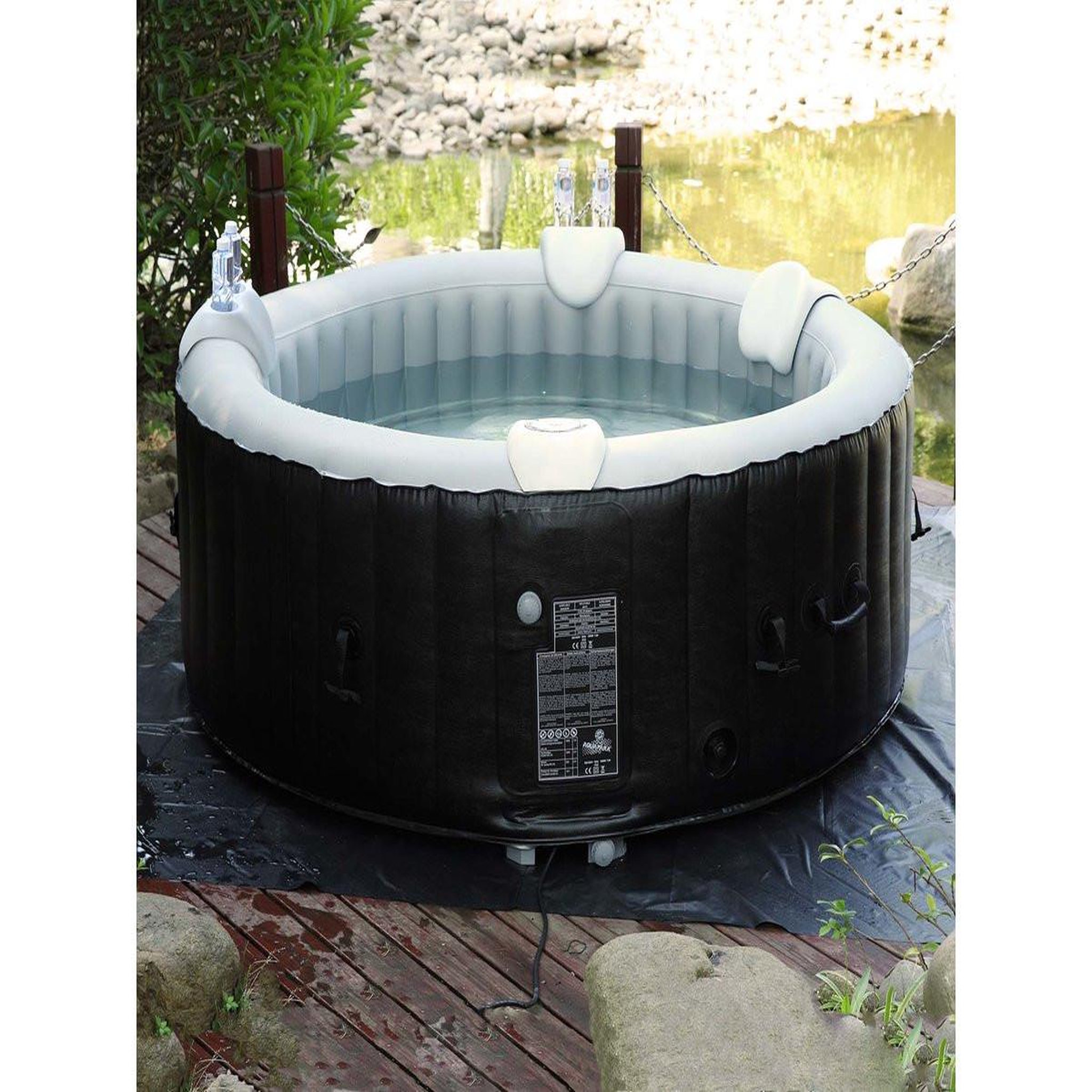 Voir la diapositive 2 : Habitat et Jardin Lot de 2 appuie-têtes et 1 porte-gobelet pour spa
