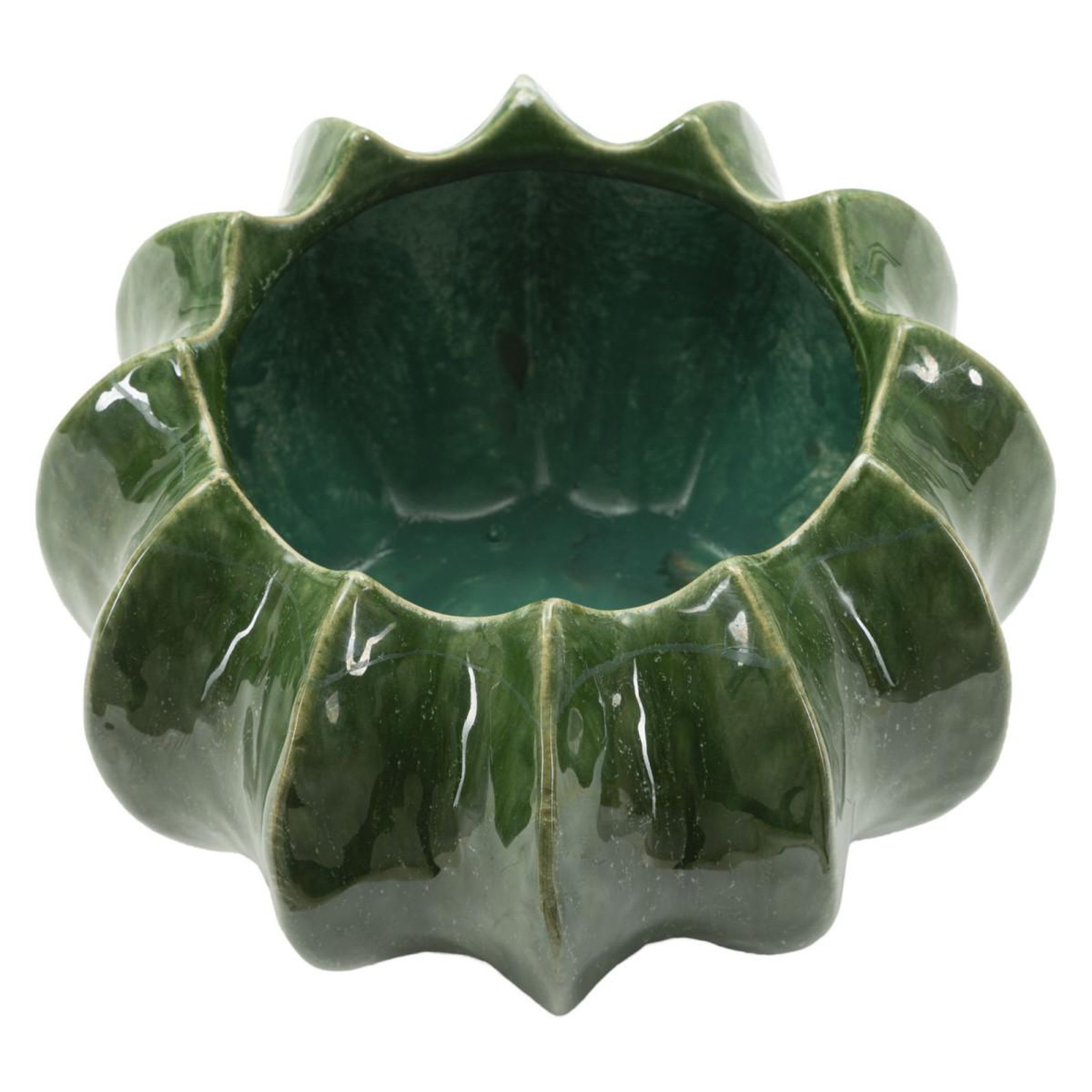 Voir la diapositive 2 : Paris Prix Cache-pot en céramique  cactus  22cm vert