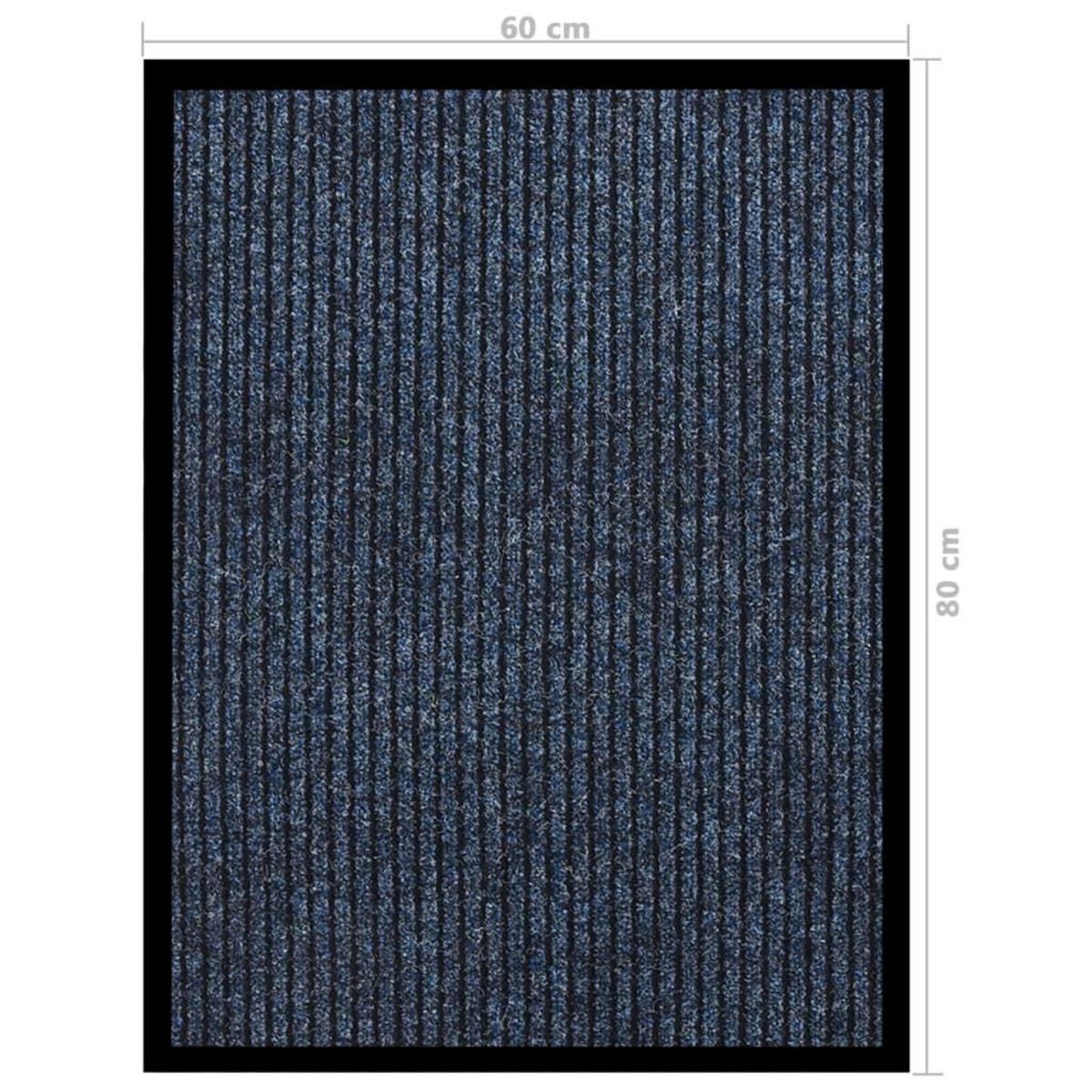 VIDAXL Paillasson raye Bleu 60x80 cm
