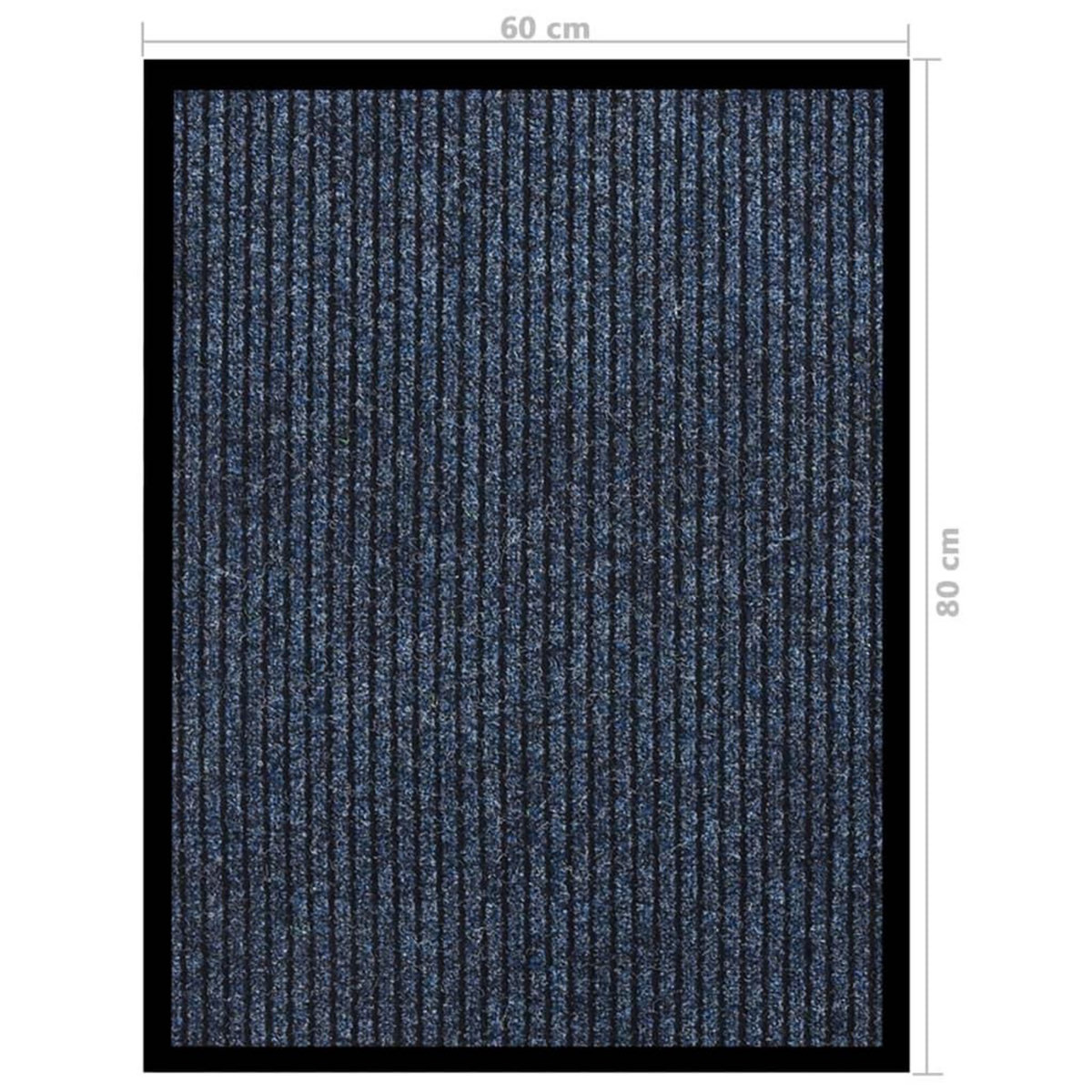 VIDAXL Paillasson raye Bleu 60x80 cm