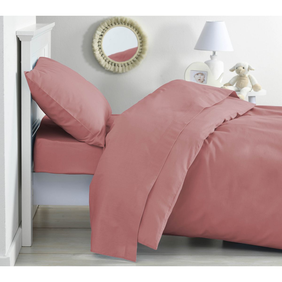 PTIT BASILE Lot de 2 taies d'oreiller bébé en coton bio 40 x 60 cm coloris unis 