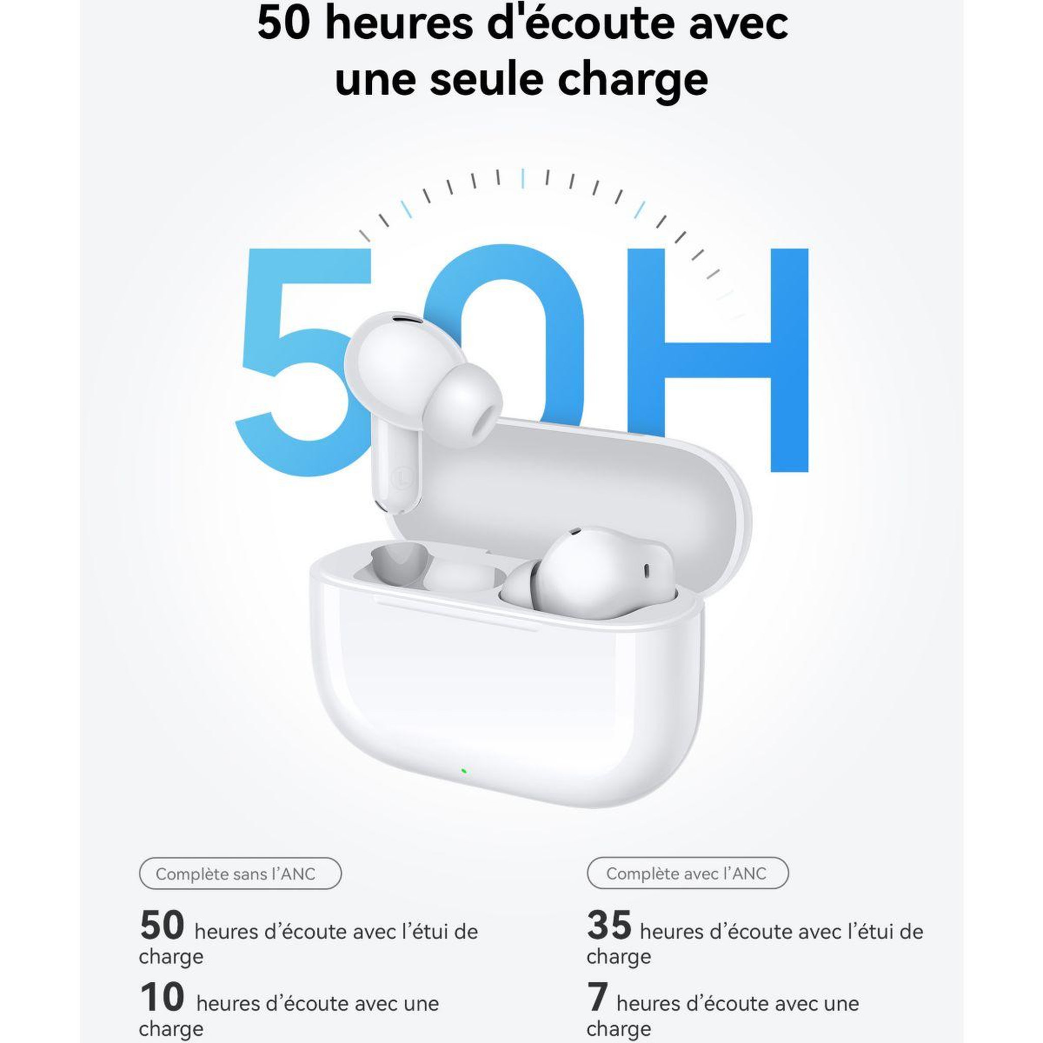 Voir la diapositive 3 : HUAWEI Ecouteurs freebuds se 4 anc blanc