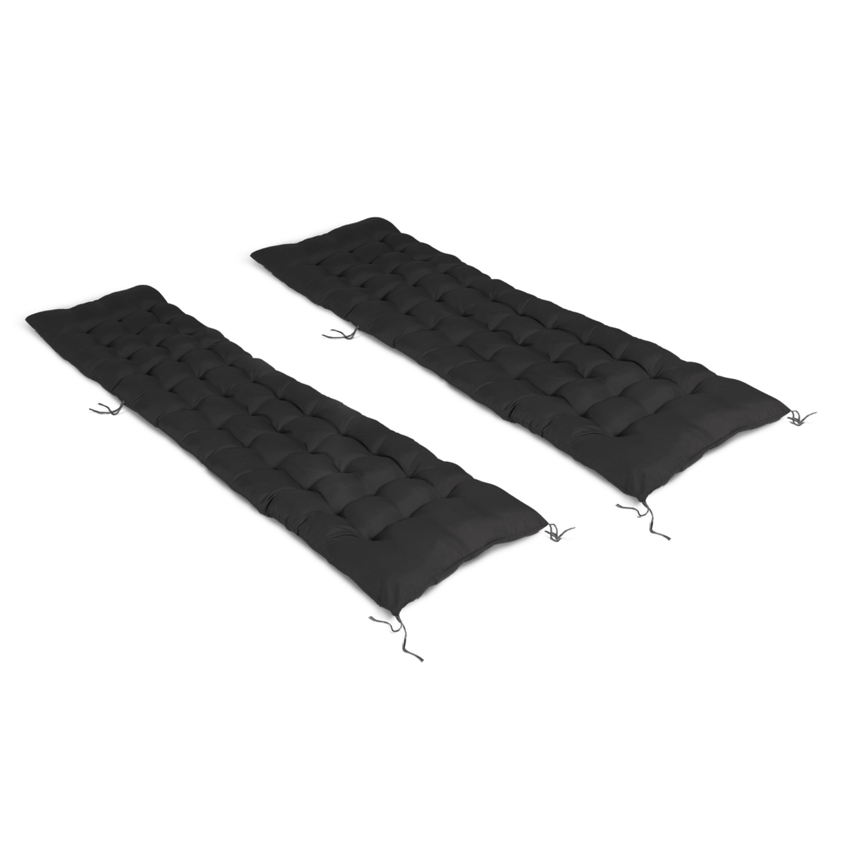 ID MARKET Lot de 2 coussins universel de transat ADAM 180cm noir