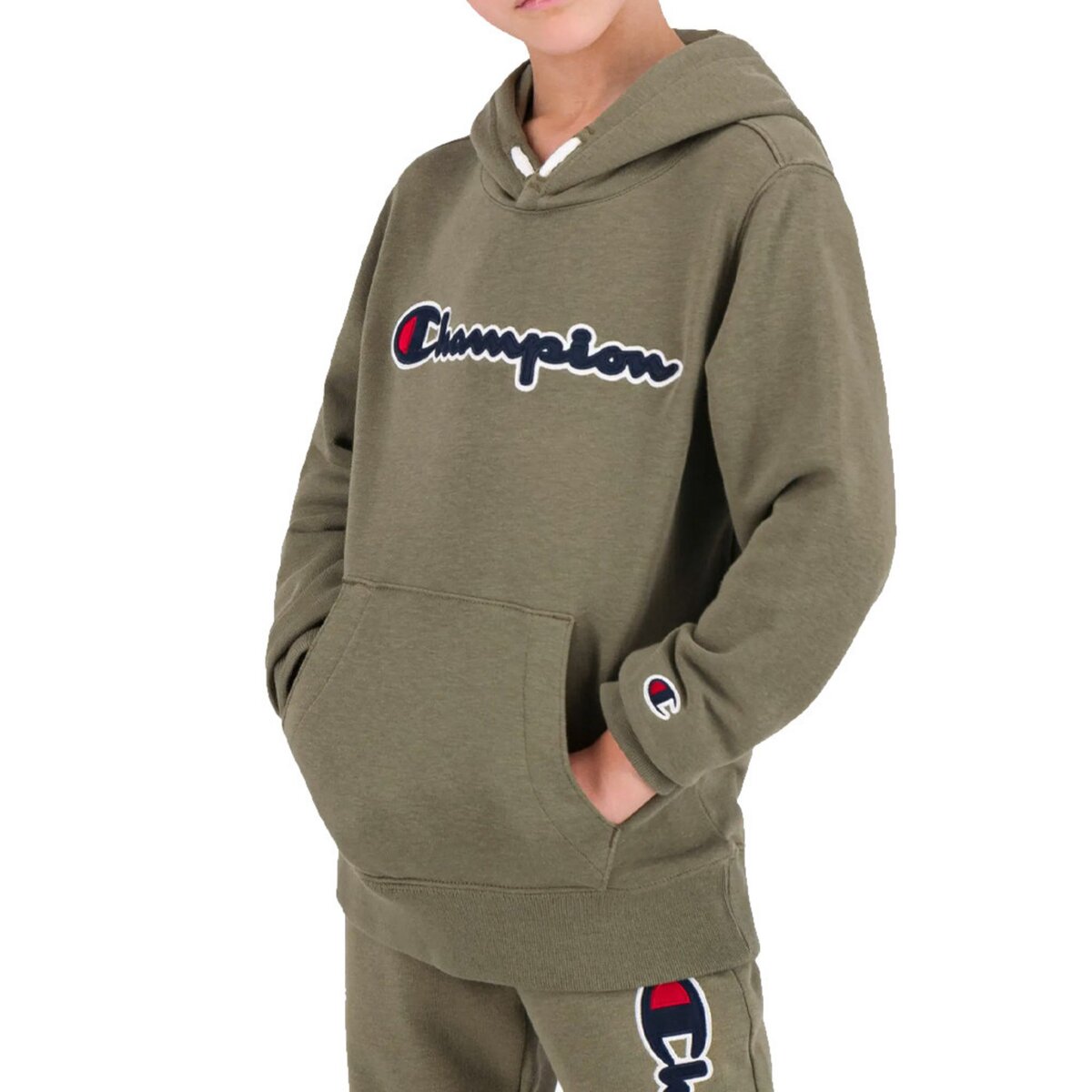 CHAMPION Sweat Kaki Gar on Champion 305249 pas cher Auchan