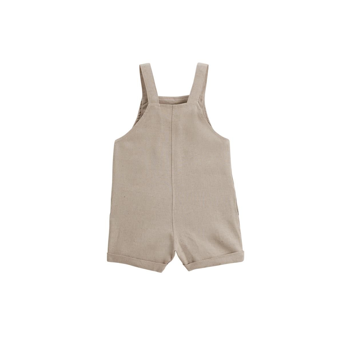 Petit Béguin Salopette bébé en lin mélangé Moka