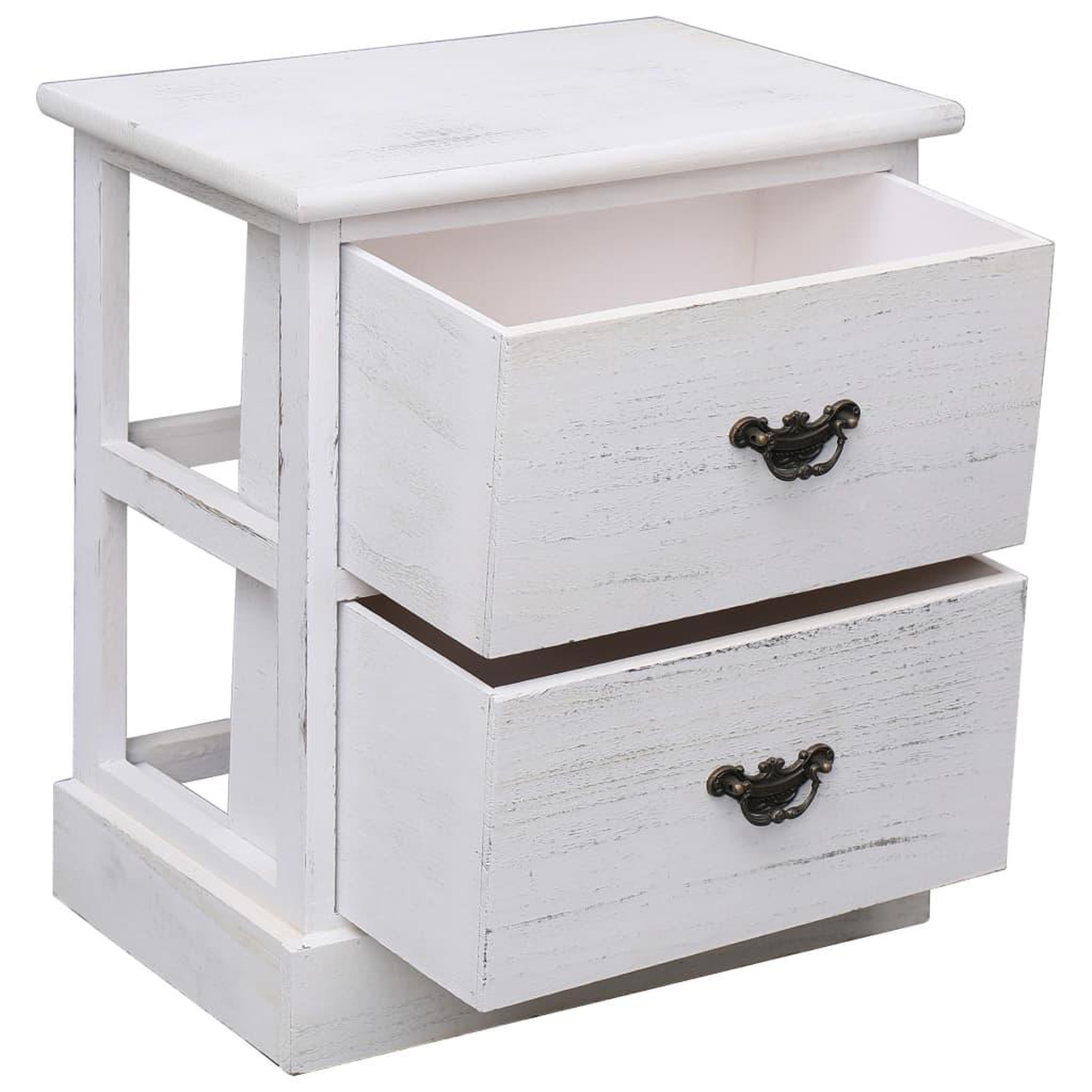 Voir la diapositive 5 : VIDAXL Table de chevet Blanc 38x28x45 cm Bois de Paulownia