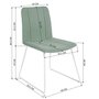  Lot de 2 chaises de salle à manger vertes, style scandinave, revêtement en tissu, 45,5 x 54,5 x 82,5 cm