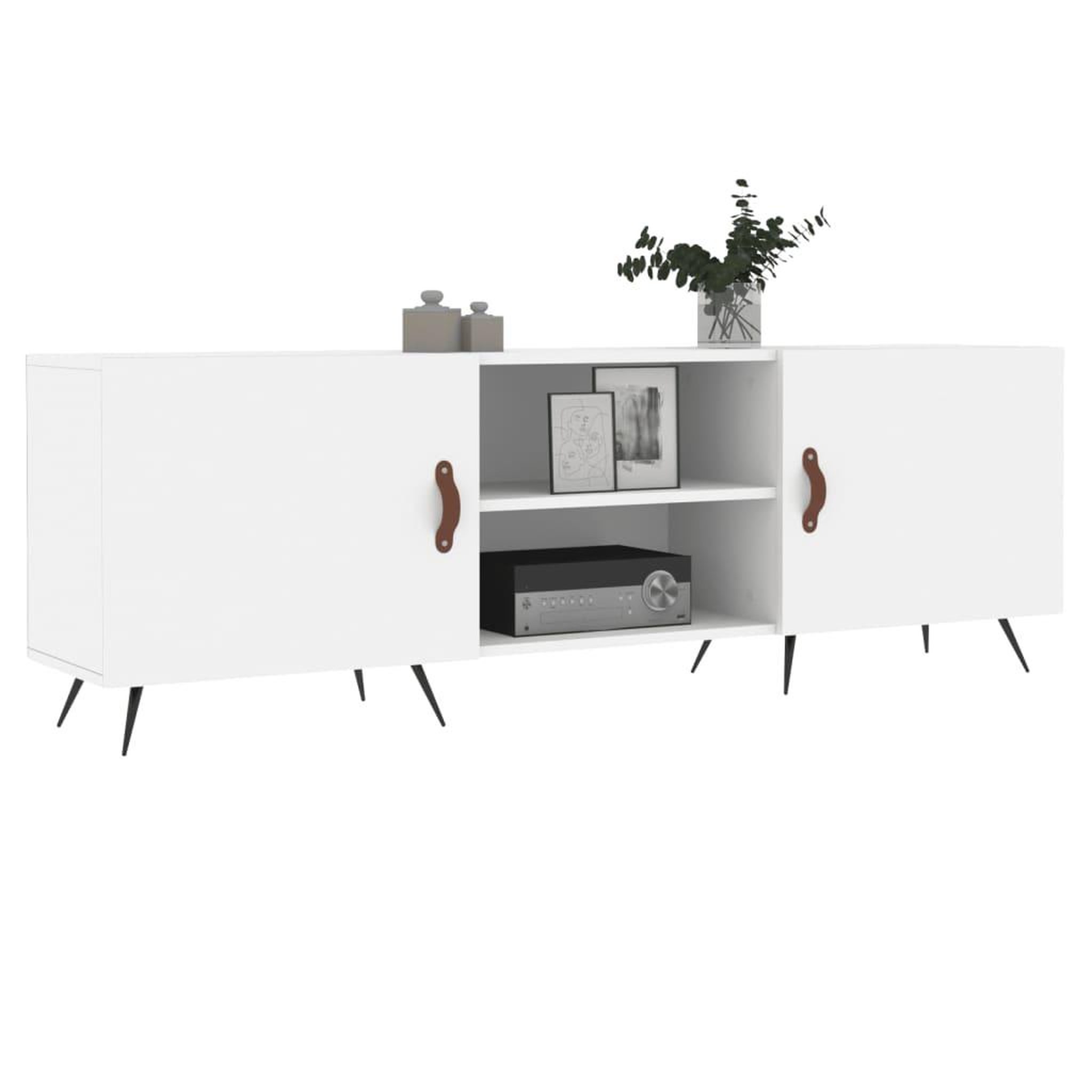 Voir la diapositive 3 : VIDAXL Meuble TV blanc 150x30x50 cm bois d'ingenierie