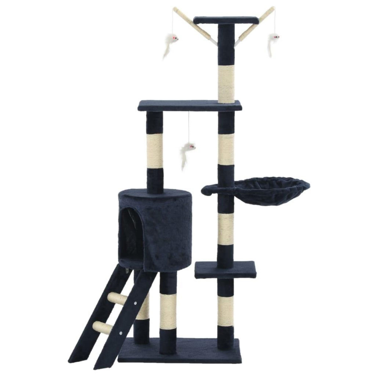 VIDAXL Arbre a chat avec griffoirs en sisal 138 cm Bleu fonce